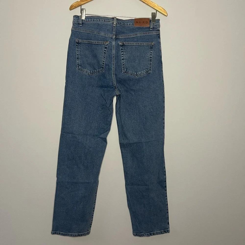 NA-KD Straight High Waist Jeans Medium Wash 42 (US 12)